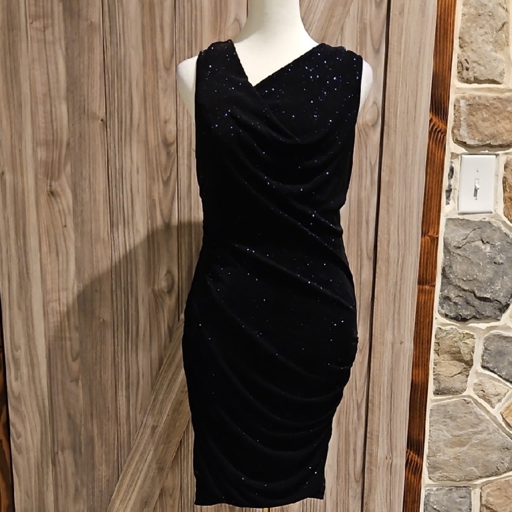 Aiden Black Asymmetrical Ruched Mini Dress